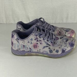 Nobull Womens Shoes Watercolor Floral Purple Lilac Trainers Super Fabric Size 8